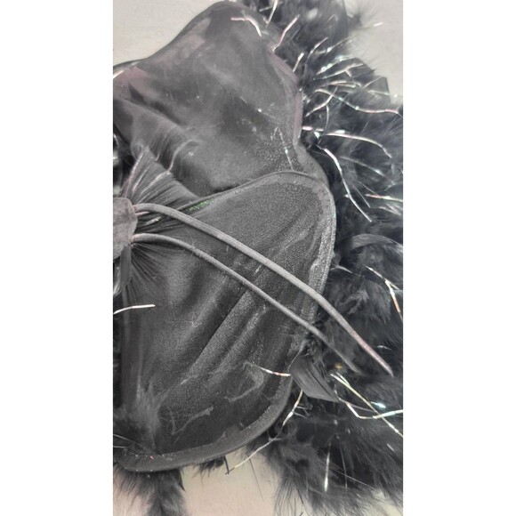 Black Angel Butterfly Wings Rave Cosplay Costume Metallic Tinsel Feather - Picture 7 of 8